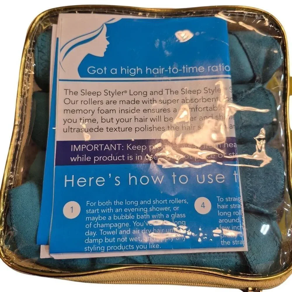 Sleep Styler Hair Rollers eight rollers for long, thick or curly hair, USED